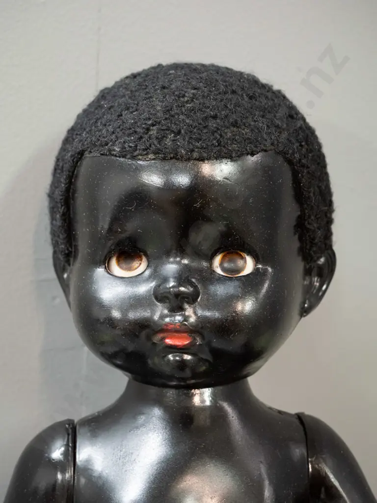 black plastic Pedigree walking doll - good condition, walking/head turning movement works, doesn't talk. H-510 Image 1++