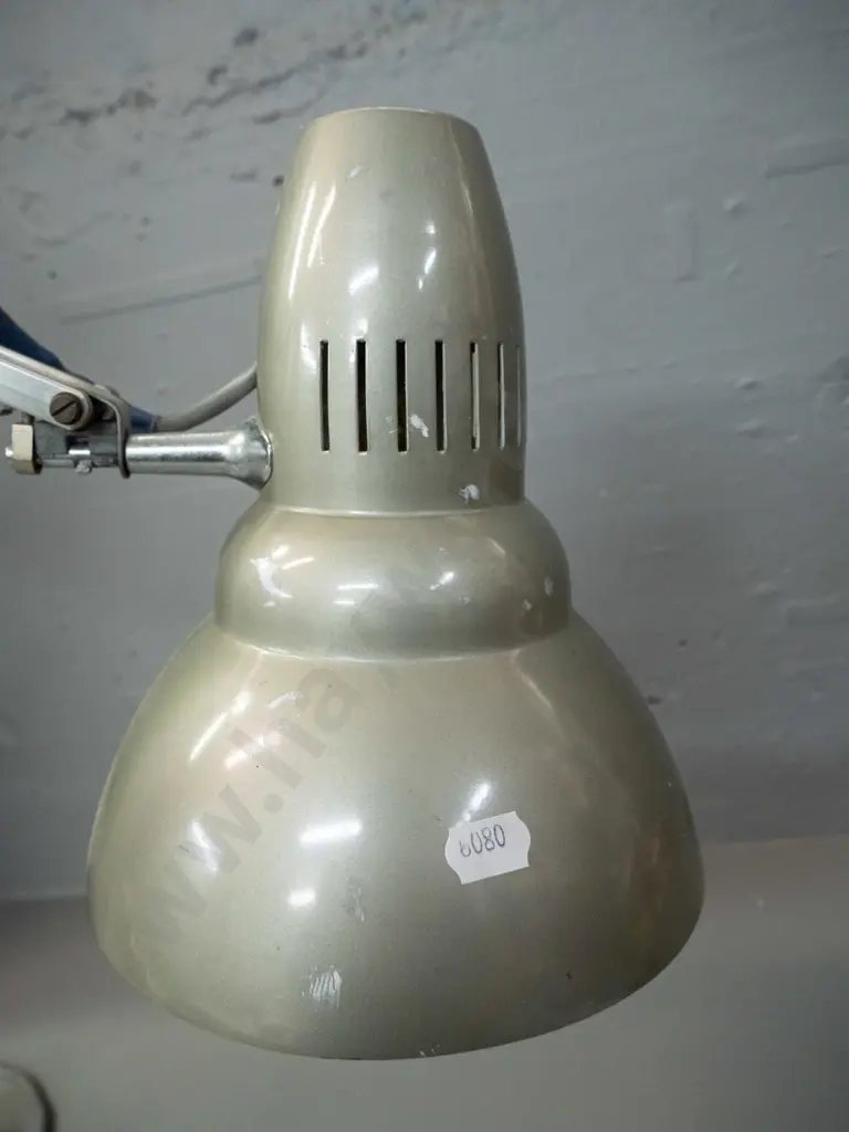 Hadrill & Horstmann England vintage industrial anglepoise work lamp with cylinder shaped counterweight - some wear and Image 1++