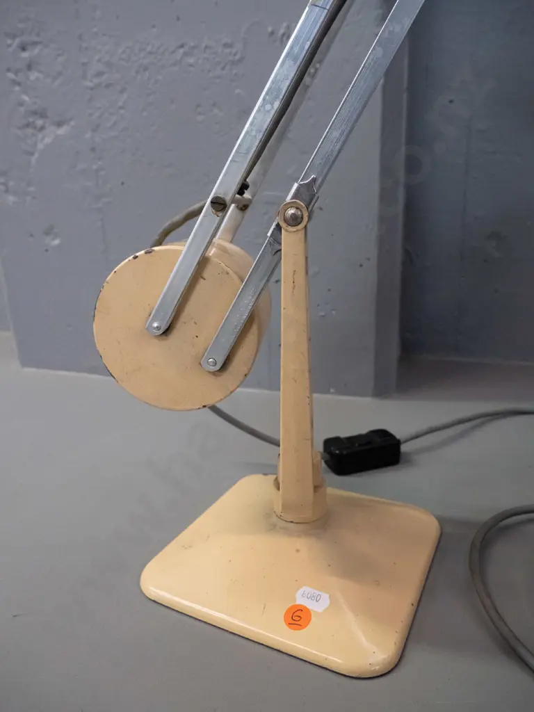 Hadrill & Horstmann England vintage industrial anglepoise work lamp with cylinder shaped counterweight - some wear and Image 1++