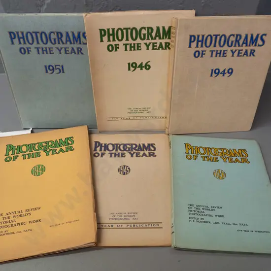 6 vintage issues of "Photograms of the Year" pub. Iliffe & Sons, London - years 1941, 43, 45, 46, 49 and 51 - there's a