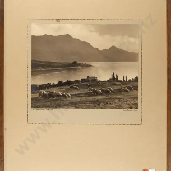 George Chance - framed vintage photograph "Lake Wakatipu - Evening" H-200 W-240