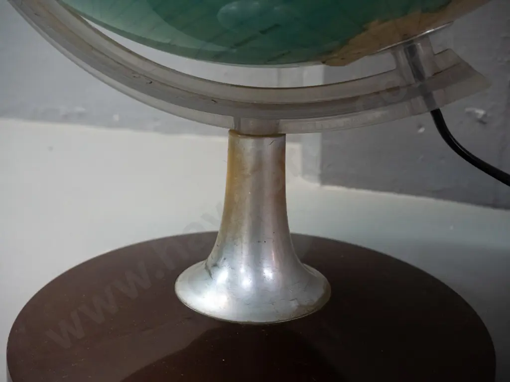 retro plastic illuminated world globe - Nova Rico Florence / Made in Italy. Does not light up, some discolouration to Image 1++