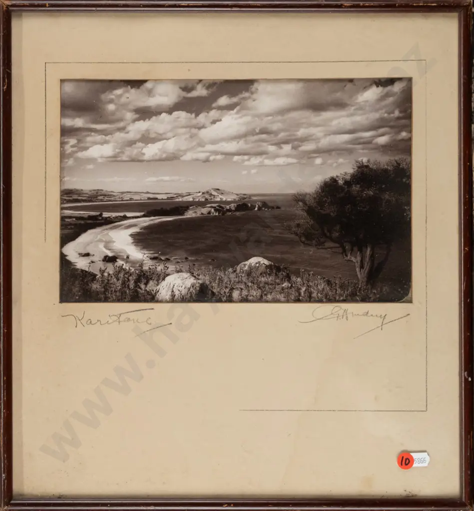 signed framed photograph - Karitane (framing needs attention) H-180 W-280 Image 1++
