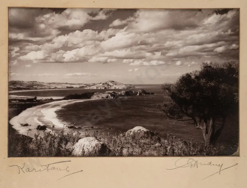 signed framed photograph - Karitane (framing needs attention) H-180 W-280 Image 1++