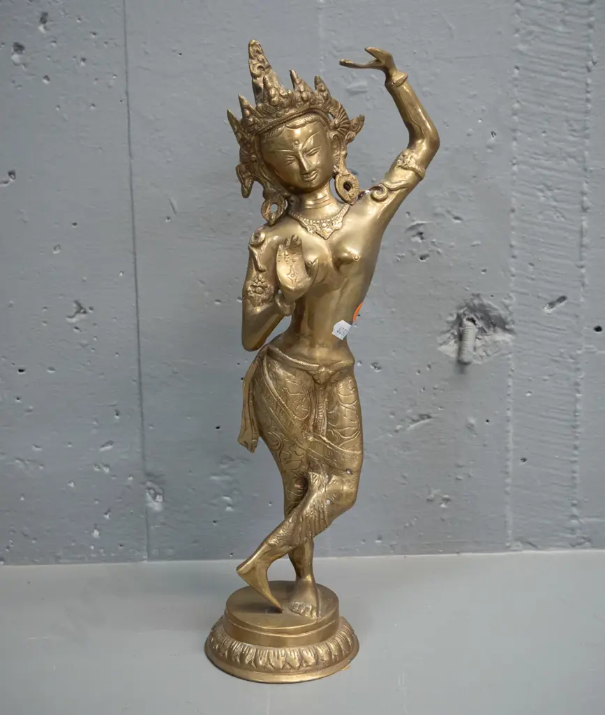 cast brass Indonesian or Thai deity figure H-400 W-150 Image 1++