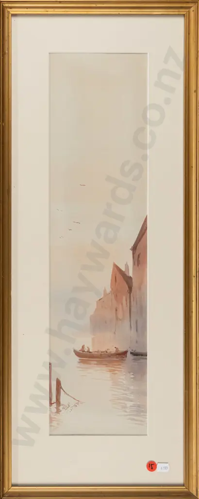 HR Cole - framed watercolour - sailing boats H-500 W-1200 Image 1++