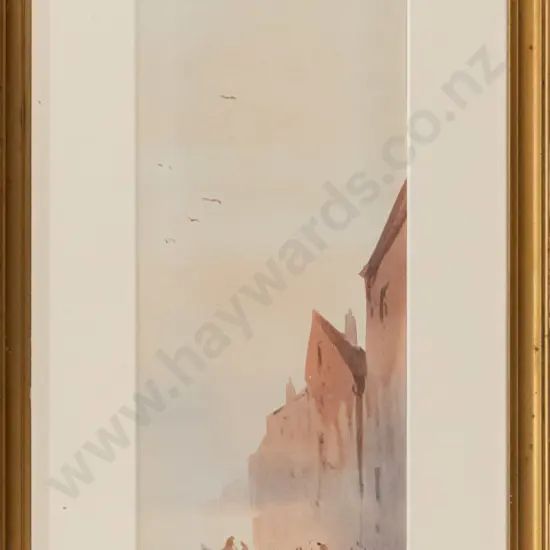 HR Cole - framed watercolour - sailing boats H-500 W-1200