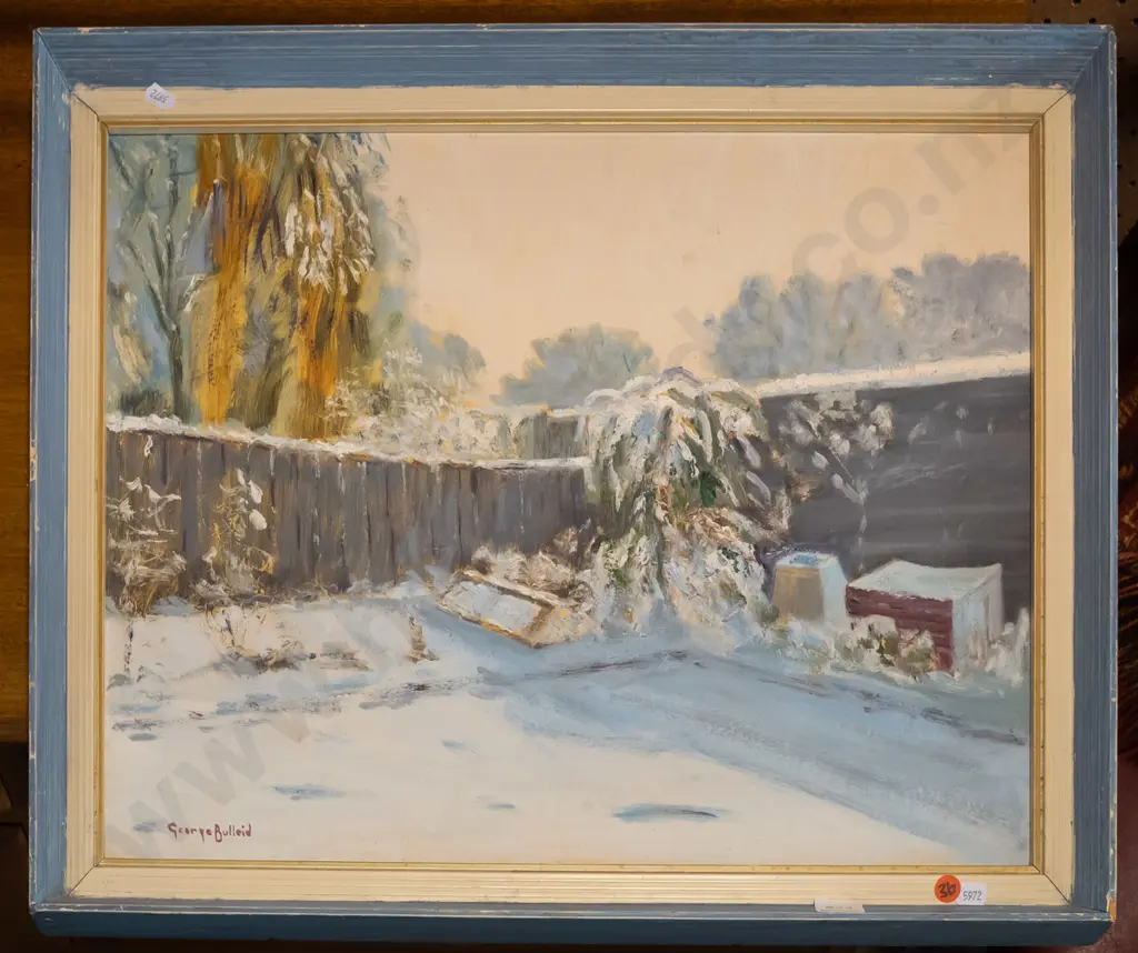 George Bulleid - framed oil "Winter Garden" H-400 W-500 Image 1++