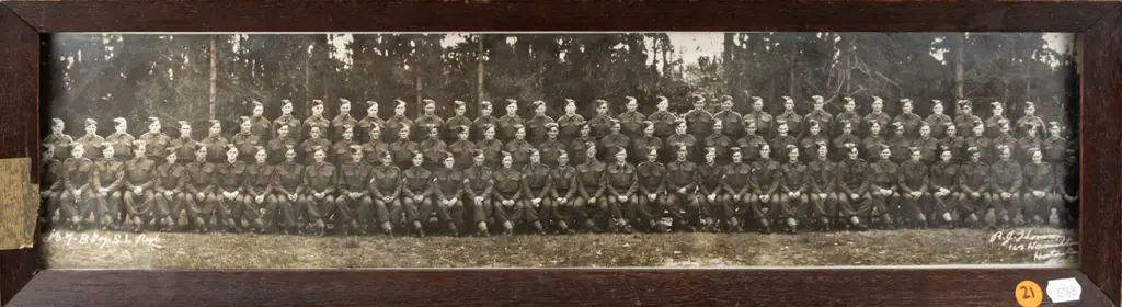 framed vintage military photograph H-130 W-540 (framing needs attention) Image 1++