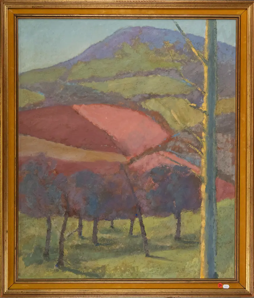unsigned framed oil - landscape H-740 W-620 Image 1++