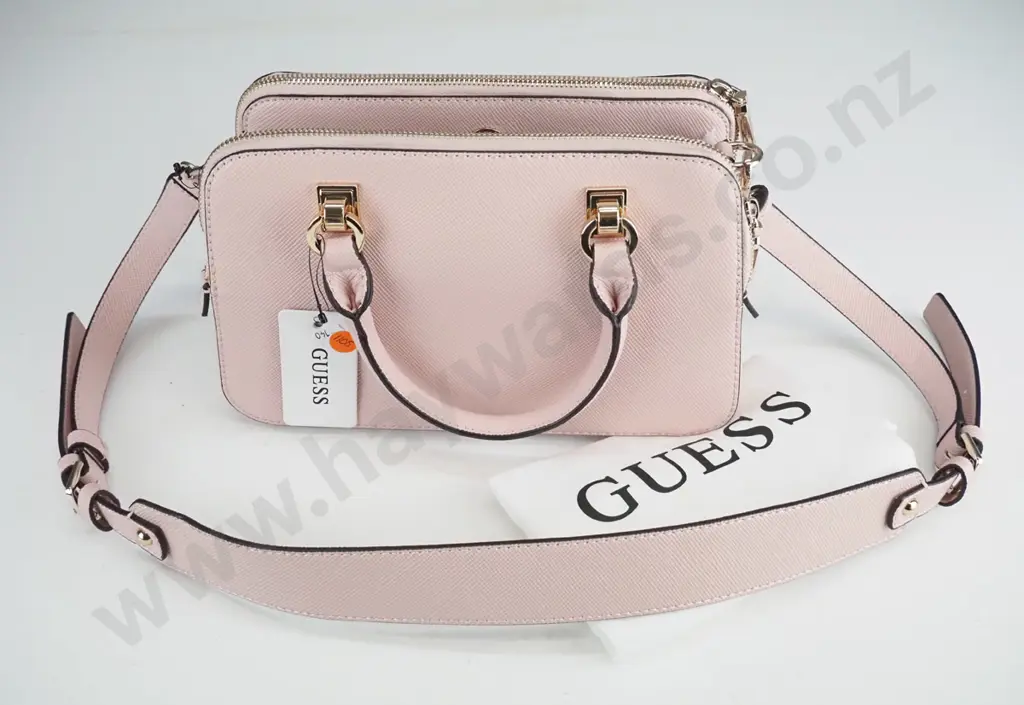 Guess handbag, pink in colour, tag attached Image 1++