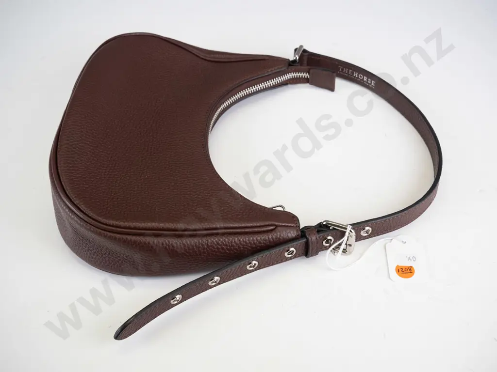 Brown shoulder bag containing bank card, keys  Image 1++