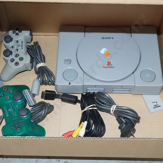 Sony Playstation 1 with cords, controller, memory card