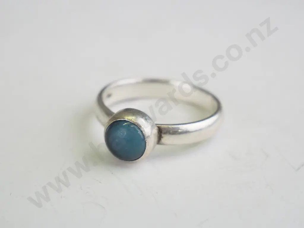 silver ring with blue stone  Image 1++