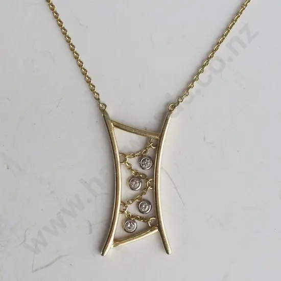 Gold necklace with small diamonds?