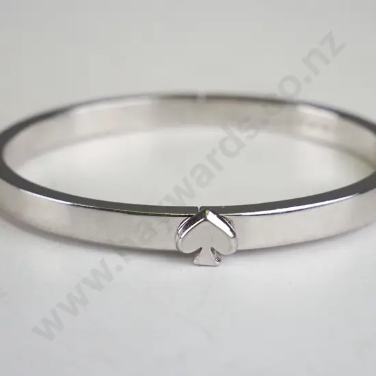 Bangle, Silver, Kate Spade, love heart on front