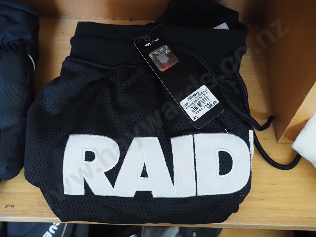 NFL raiders basketball shorts, solid black in colour Image 1++