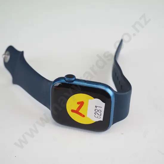 Apple watch, blue strap 