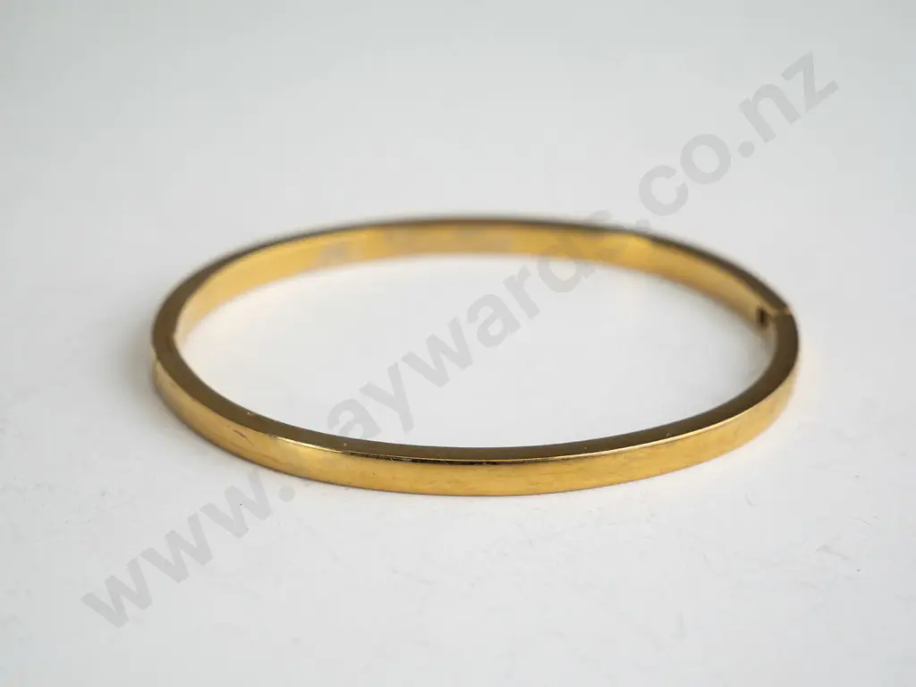 Oval Gold Bangle - inscriptions on inside Image 1++