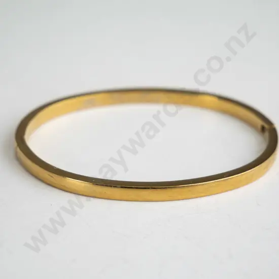 Oval Gold Bangle - inscriptions on inside