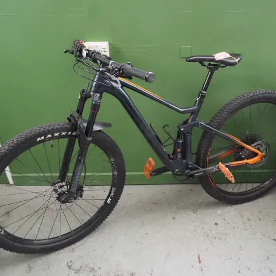 Black and Orange Spark Mountain bike