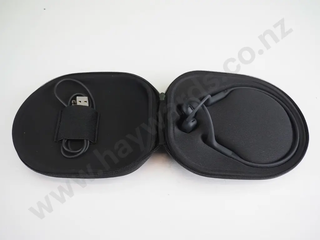 SHOKZ black earpods in black case and charger  Image 1++
