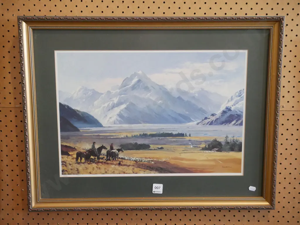 framed Peter Beadle print - mustering Image 1++