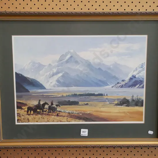 framed Peter Beadle print - mustering
