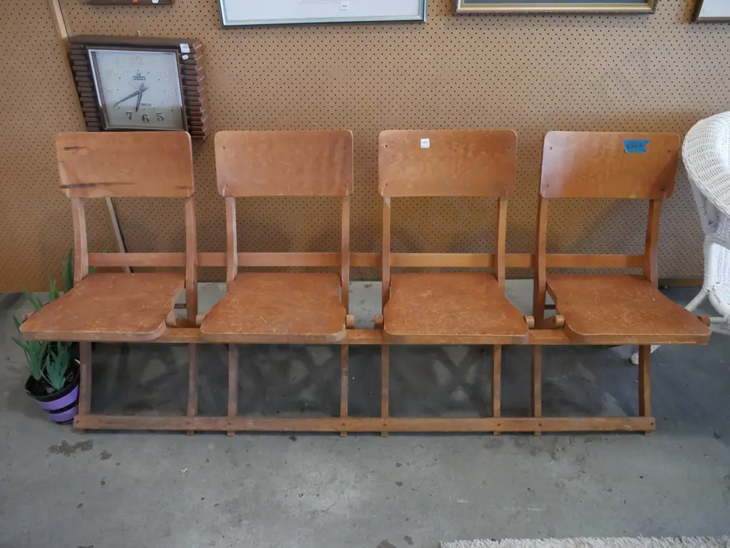 bank of 4 plywood bench seats Image 1++