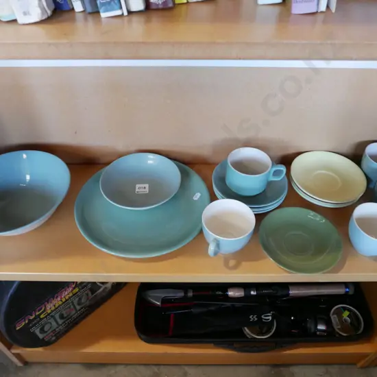 Crown Lynn colour glaze bowls, cups etc
