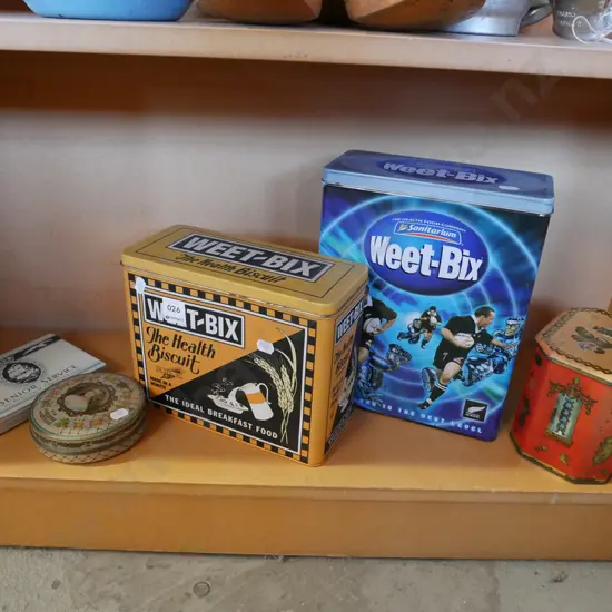 shelf of tins