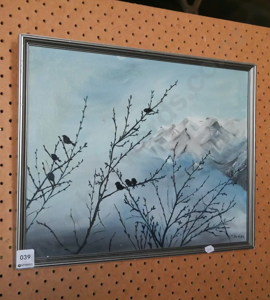 framed oil - birds in branches Image 1++