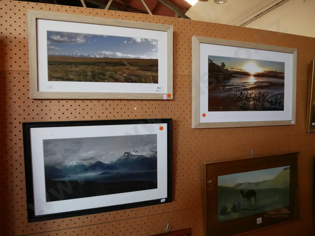 3x framed photographs - orange dots Image 1++