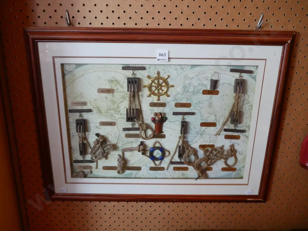 framed nautical themed shadow box - needs attention Image 1++