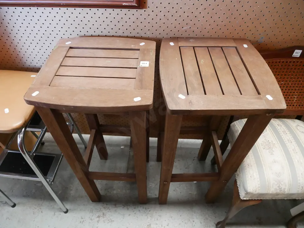 2x hardwood stools Image 1++