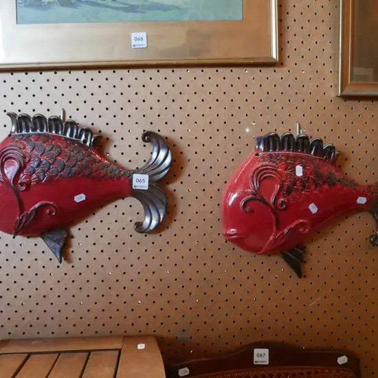 2x ceramic wall mounted fish