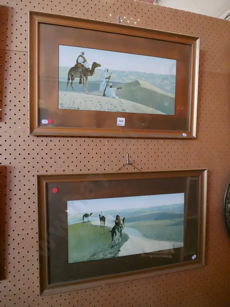 2x framed Middle Eastern prints - red dots Image 1++