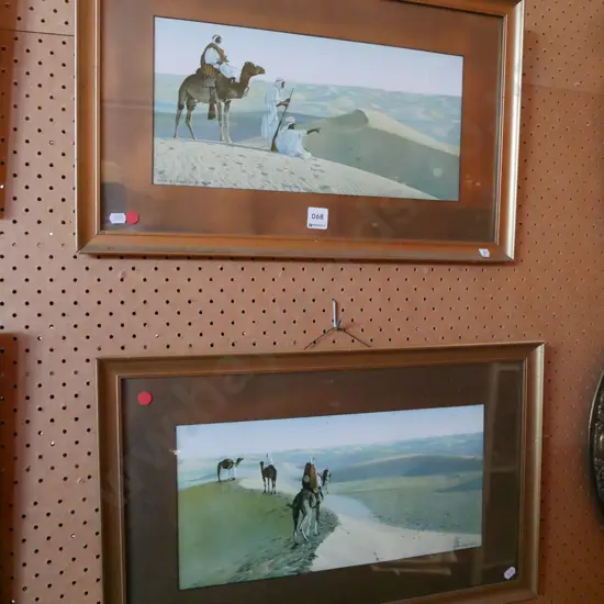 2x framed Middle Eastern prints - red dots