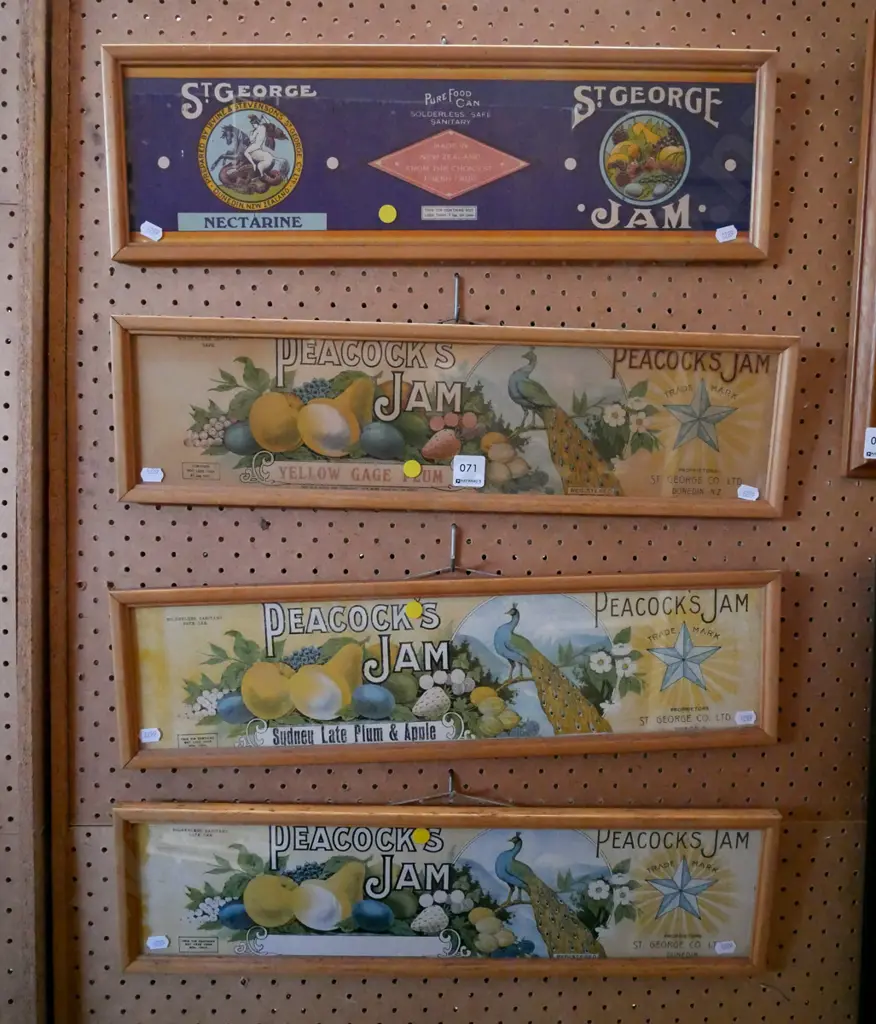 4x framed jam labels - yellow dots Image 1++