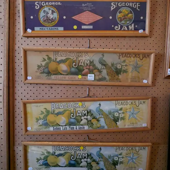 4x framed jam labels - yellow dots
