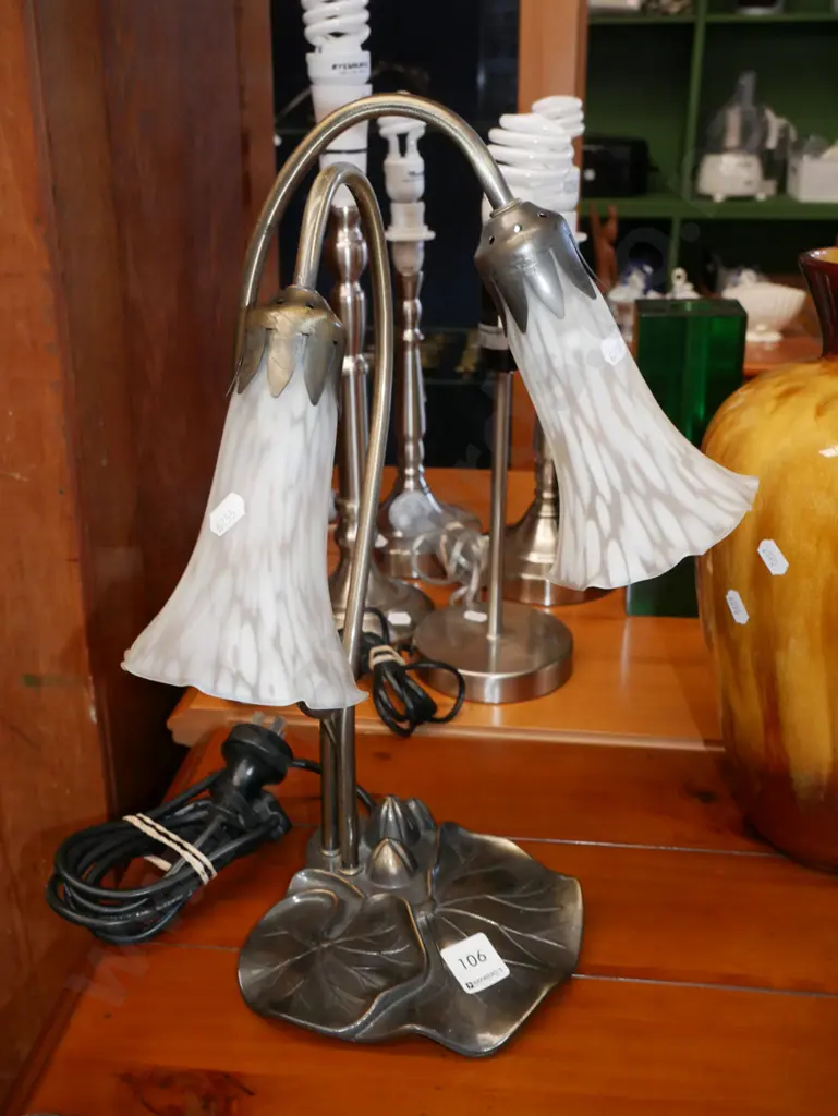 reproduction twin bulb lily pad lamp H-400 Image 1++