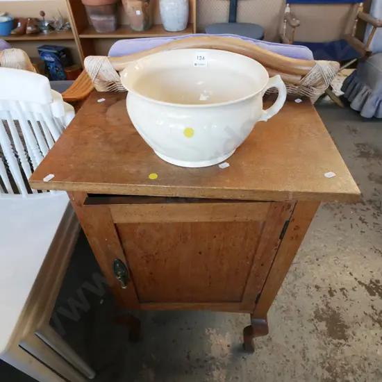 pot cupboard and chamber pot - yellow dots