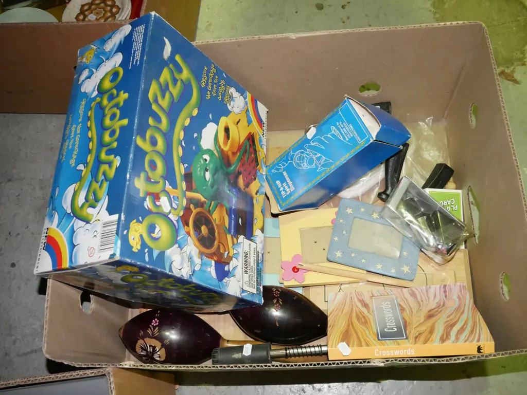 box; childs games, hand strengtheners, spirit dispenser etc Image 1++