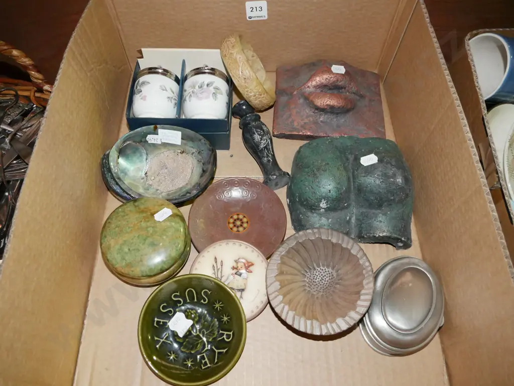box; trinket box, egg coddlers, paua shell, pin dishes etc Image 1++