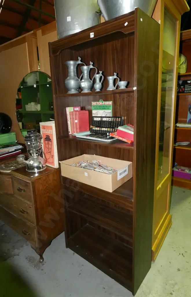 mdf faux wood veneer bookcase H-1775 W-700 D-300 Image 1++