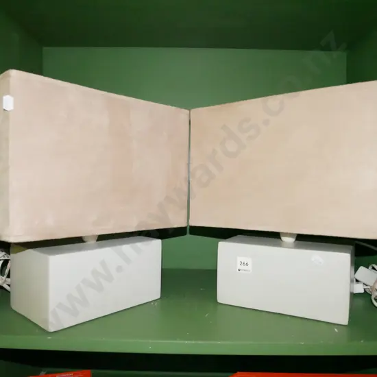 matching ceramic and suedette bedside table lamps