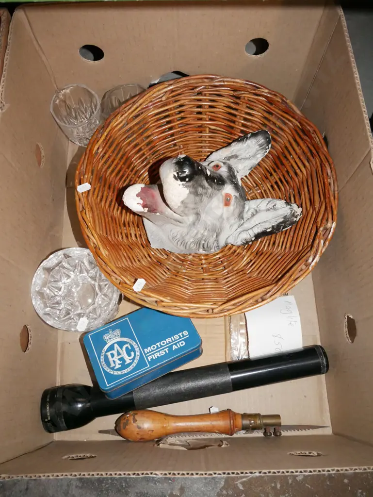 box; cane basket, large mag light torch, first aid kit etc Image 1++
