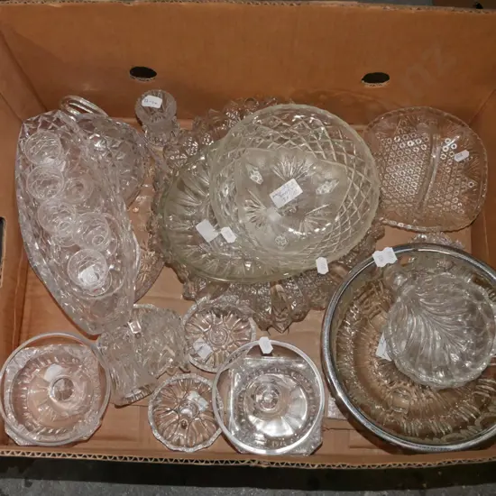 box; ring dishes, bowls, cut crystal glasses etc
