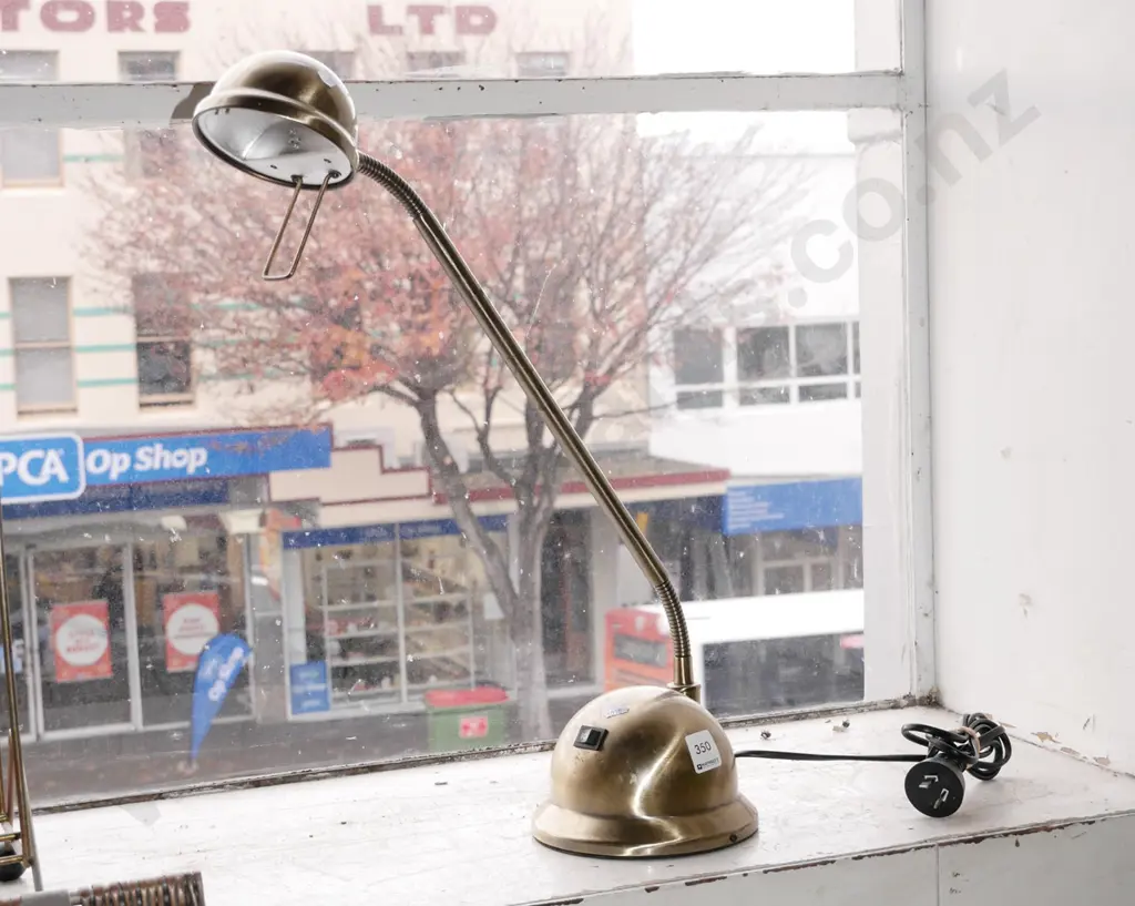 brushed metal adjustable halogen desk lamp Image 1++