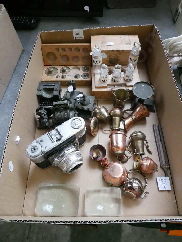 box; novelty pencil sharpeners, camera, lenses, tuning fork etc Image 1++